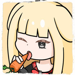A static emote of ManukaB eating carrot, it's very cute.