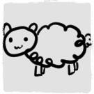 A static emote of a sheep, it's very cute.